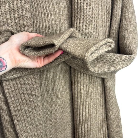 Margaret O’Leary Cozy Cabin Fall Knit Open Front Tan Cotton Cardigan Size XS - Picture 5 of 10